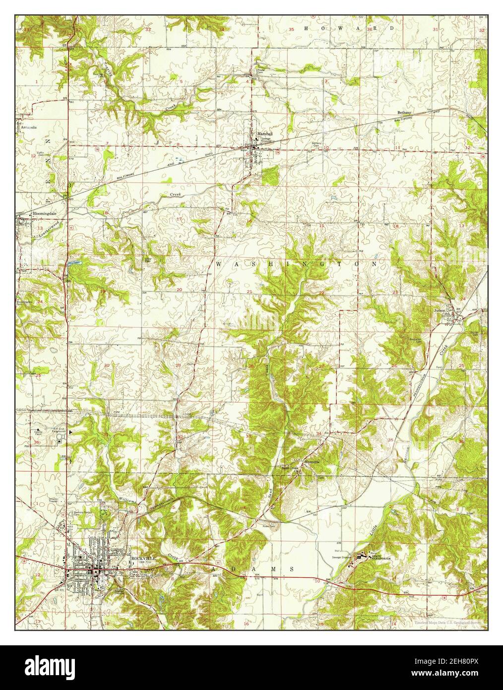 Rockville, Indiana, map 1955, 124000, United States of America by