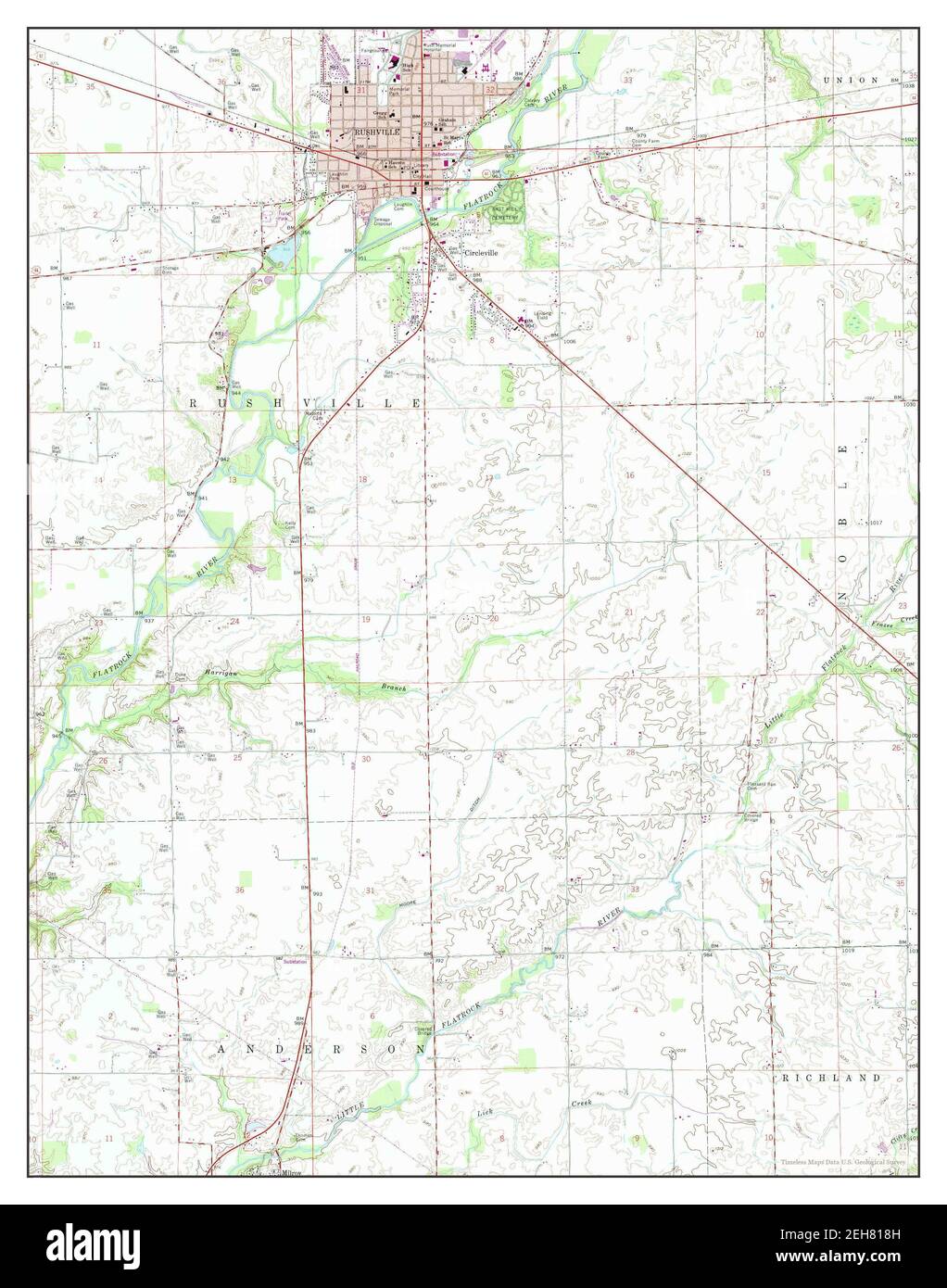 Rushville, Indiana, map 1959, 124000, United States of America by