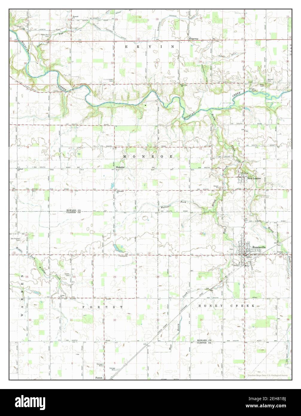 Russiaville, Indiana, map 1961, 124000, United States of America by Timeless Maps, data U.S