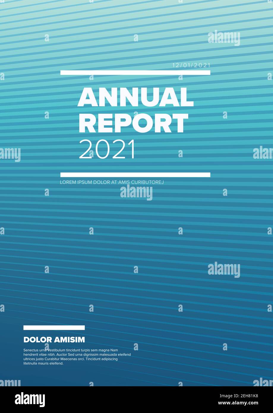 Vector abstract annual report cover template with sample text and ...