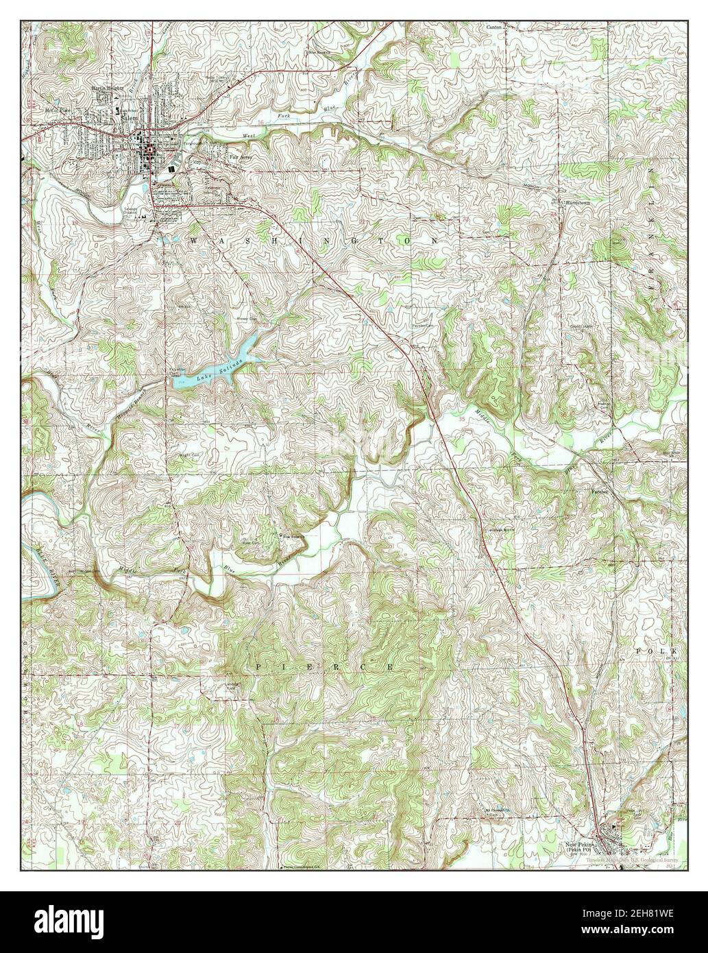 Salem, Indiana, map 1963, 124000, United States of America by Timeless