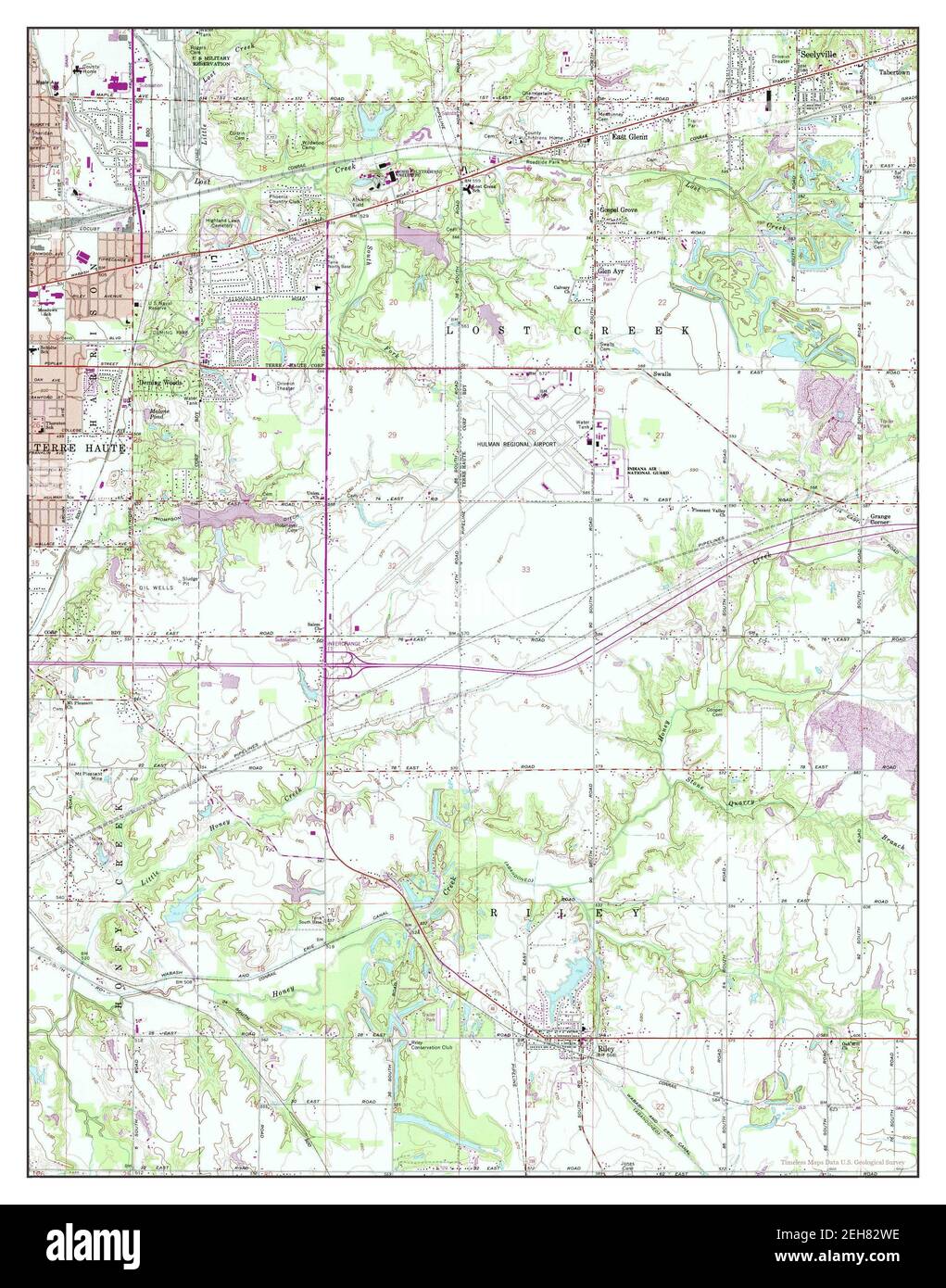 Seelyville, Indiana, map 1963, 124000, United States of America by