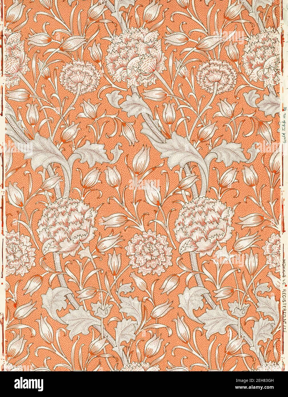'Wild Tulip' wallpaper designed by William Morris (1834-1896), 1884 Stock Photo