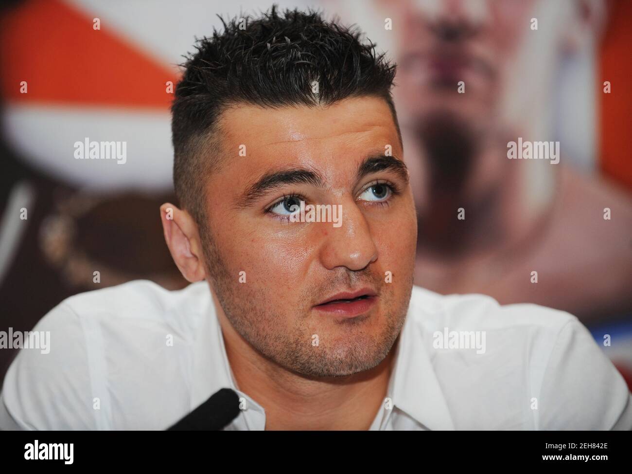 Boxing - Ricky Burns, Nathan Cleverly, George Groves & Dereck Chisora Press Conference  - Landmark Hotel, London - 14/1/13  Nathan Cleverly during the press conference  Mandatory Credit: Action Images / Henry Browne  Livepic Stock Photo