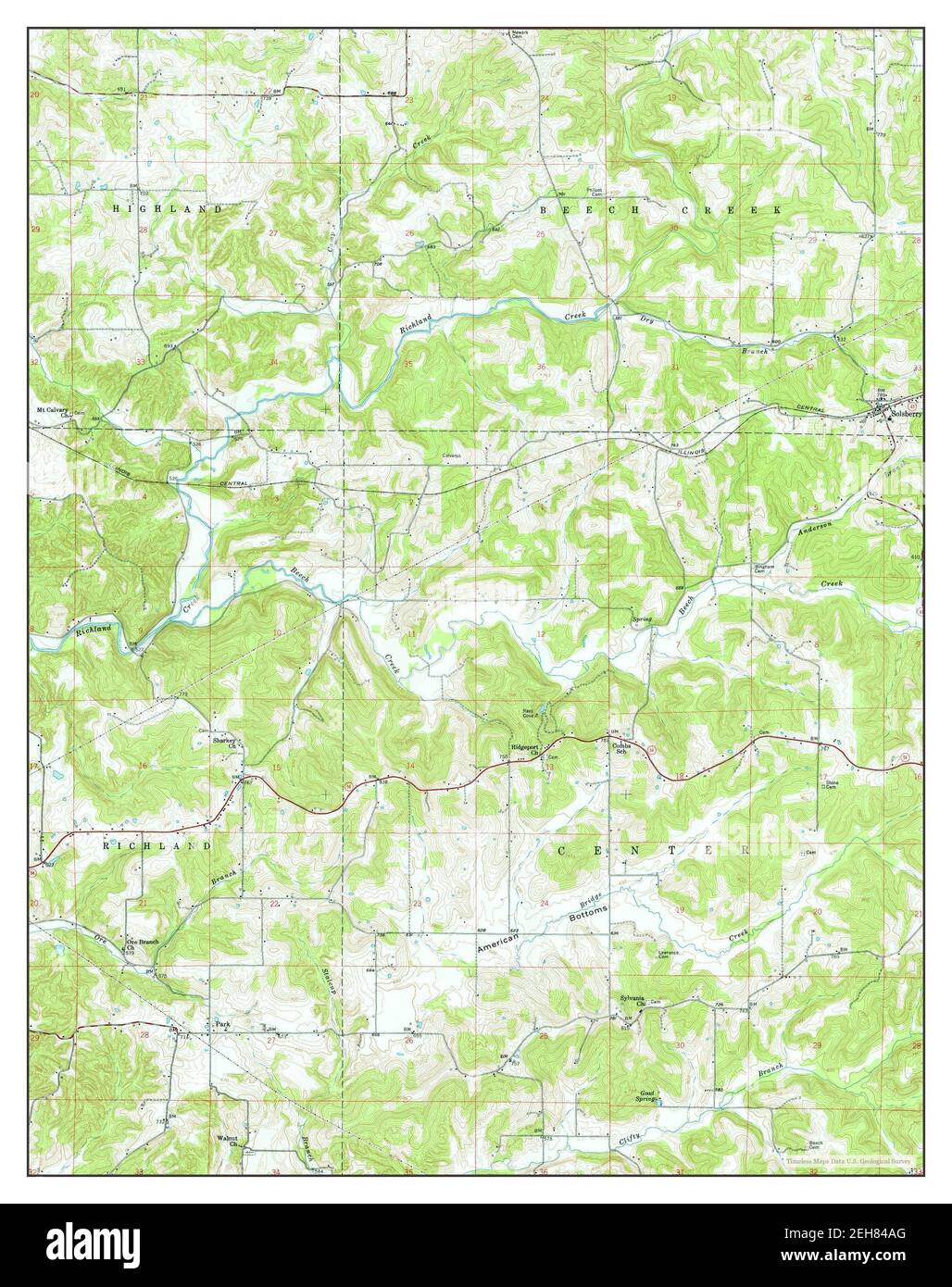 Solsberry, Indiana, map 1956, 1:24000, United States of America by Timeless Maps, data U.S. Geological Survey Stock Photo