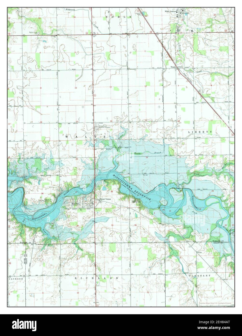Somerset, Indiana, map 1969, 124000, United States of America by