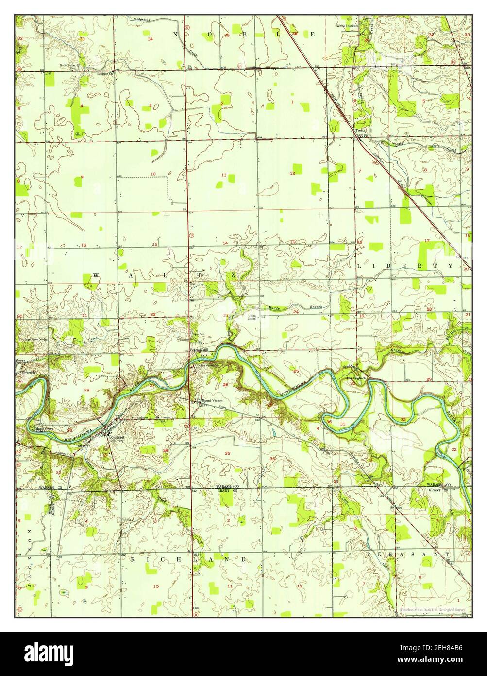 Somerset, Indiana, map 1953, 124000, United States of America by