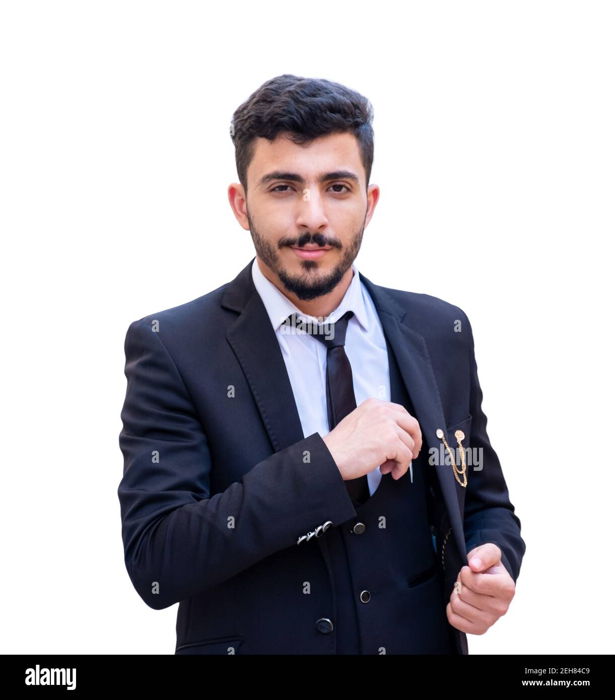 Arabic business man with high confidence looking at customer while ...