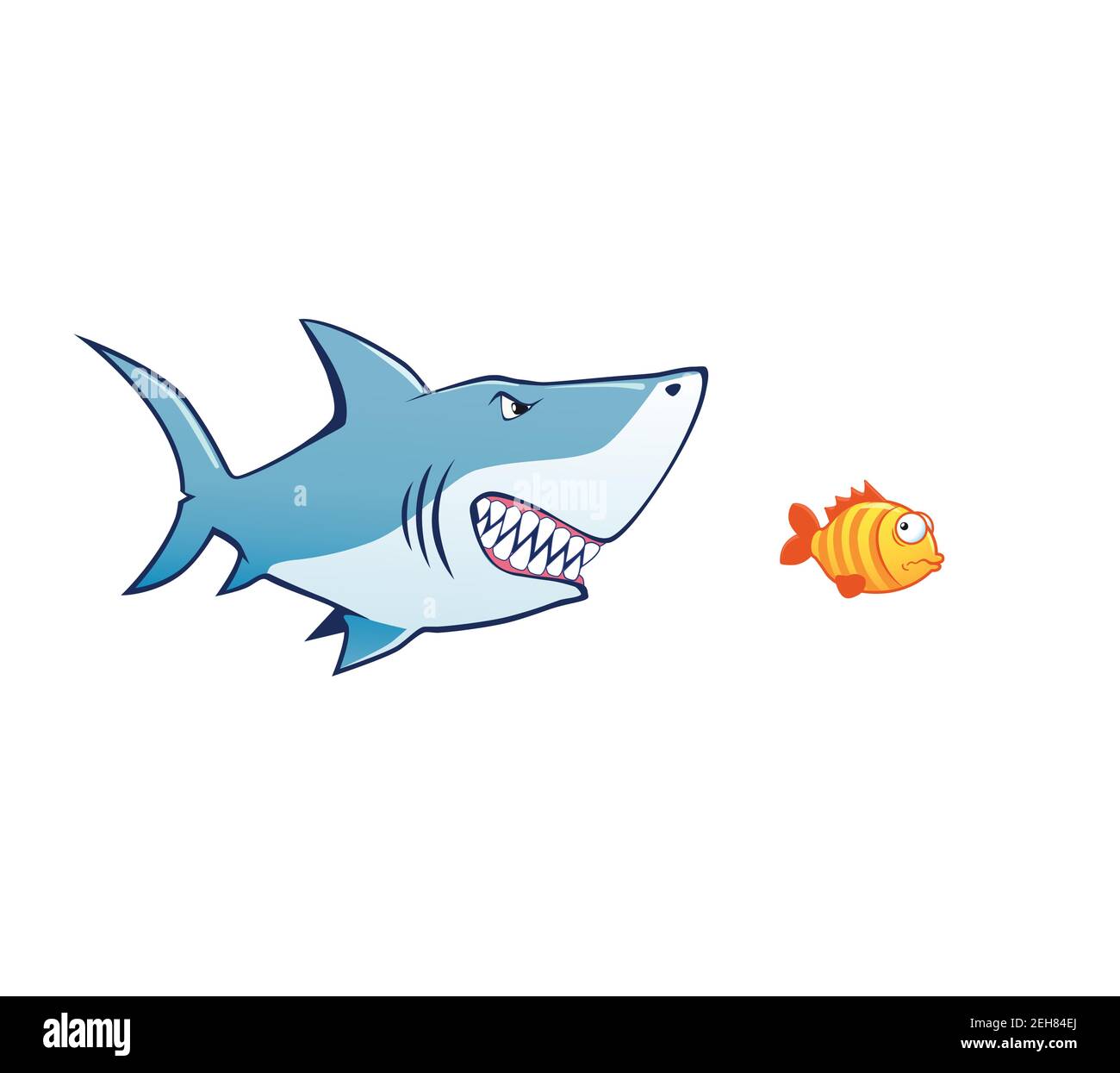 shark attak tiny fish vector illustration shark attak tiny fish vector