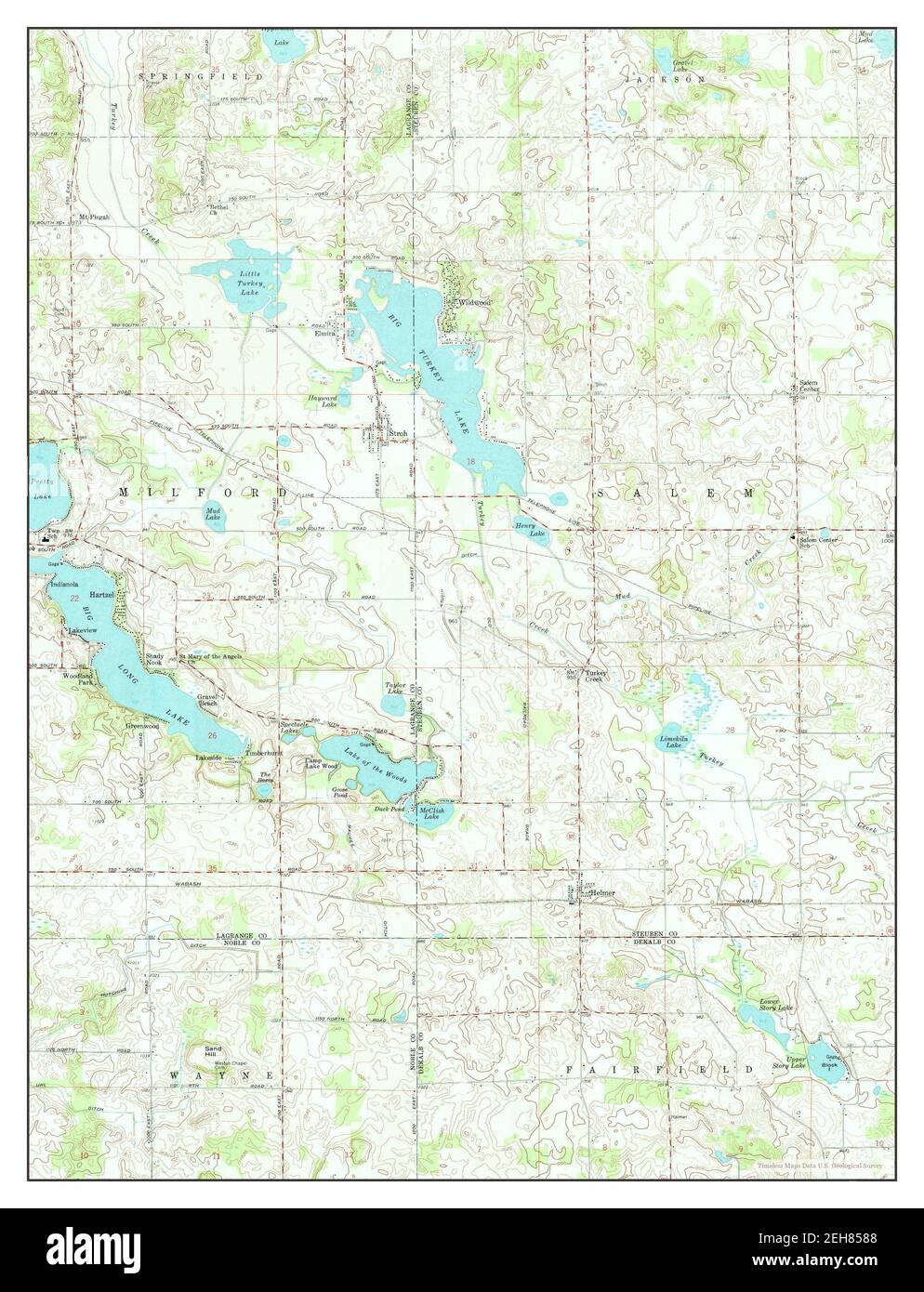 Stroh, Indiana, map 1959, 1:24000, United States of America by Timeless ...