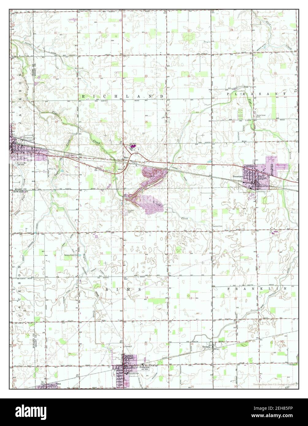 Sweetser, Indiana, map 1992, 124000, United States of America by