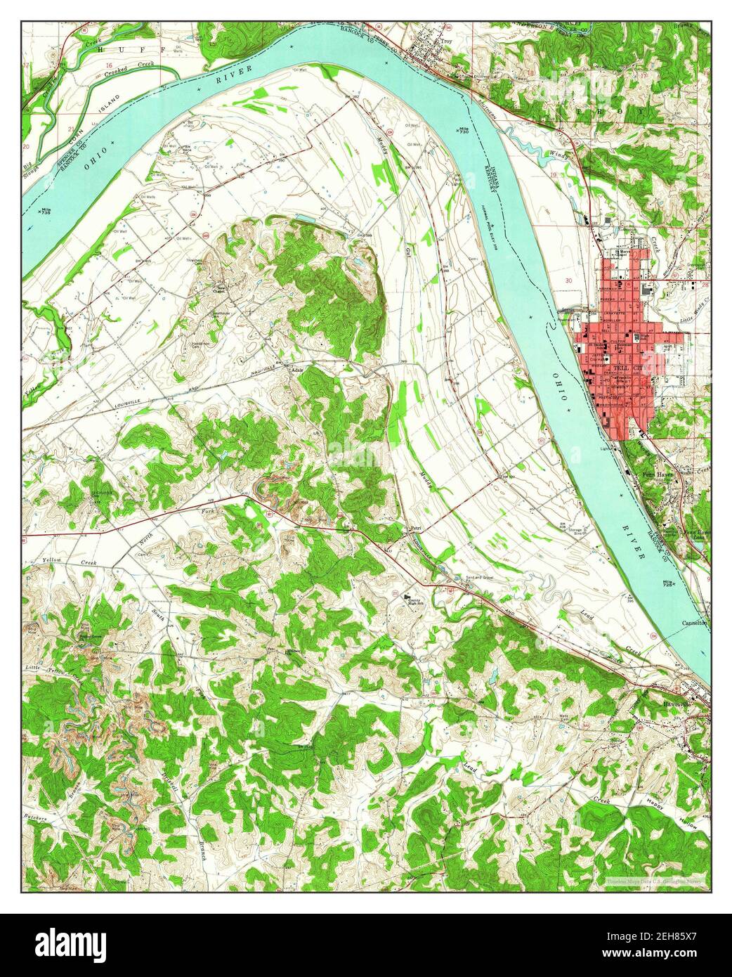 Tell City Indiana Map Tell City, Indiana, Map 1961, 1:24000, United States Of America By Timeless  Maps, Data U.s. Geological Survey Stock Photo - Alamy