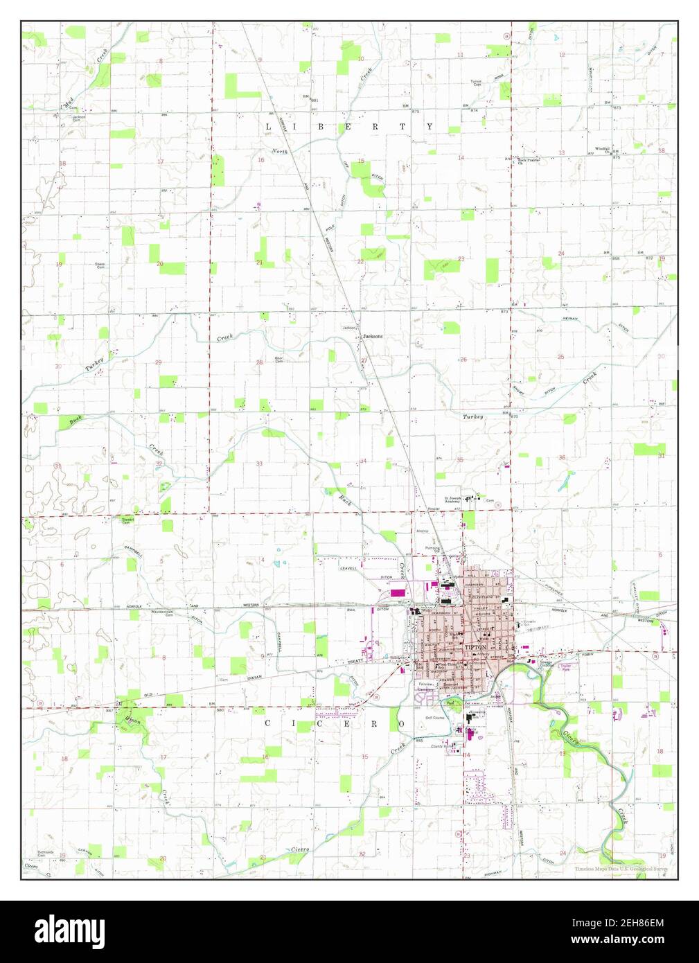 Tipton, Indiana, map 1960, 124000, United States of America by
