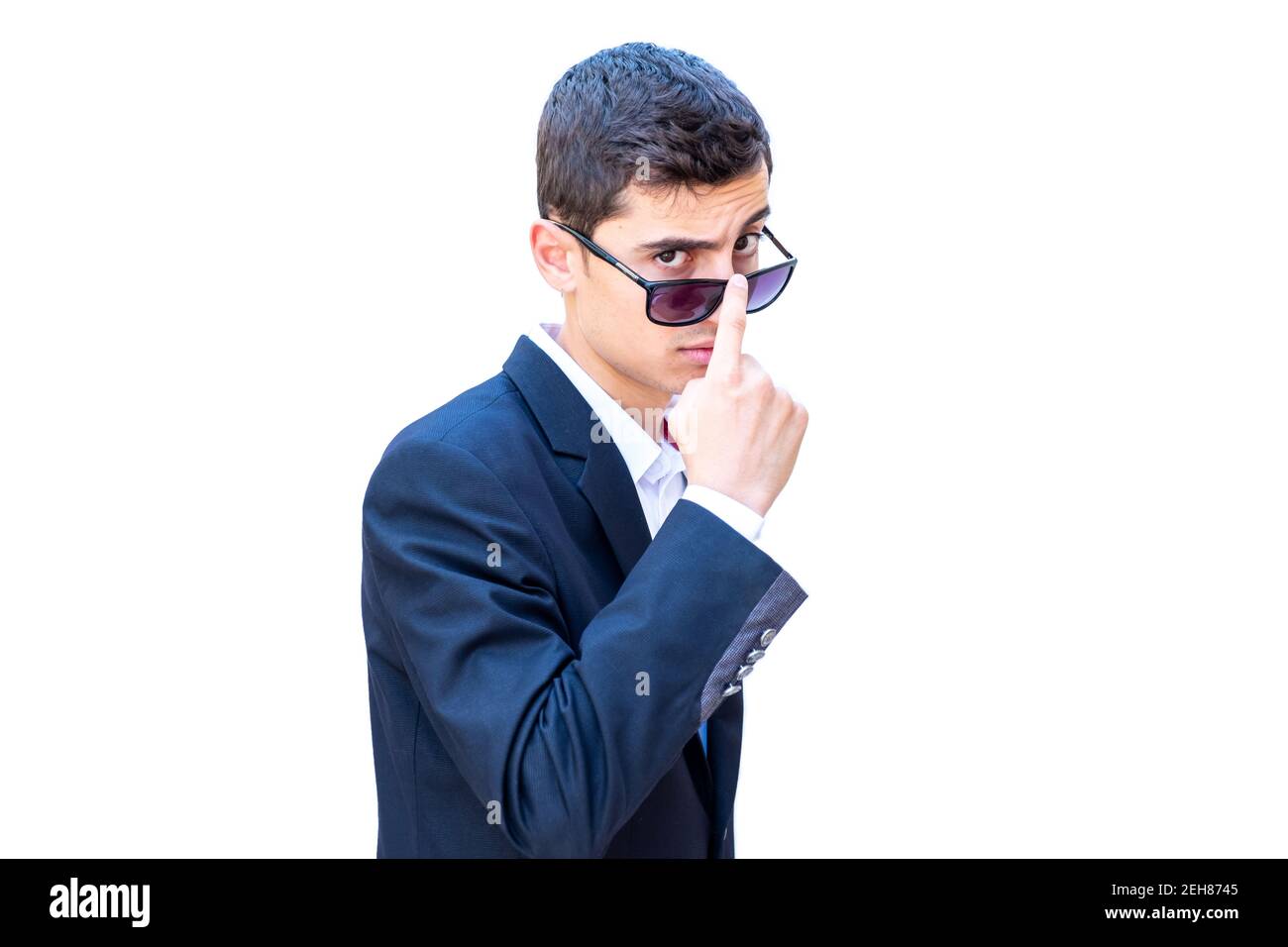 Arabic businessman wearing sunglasses in a very attractive way Stock