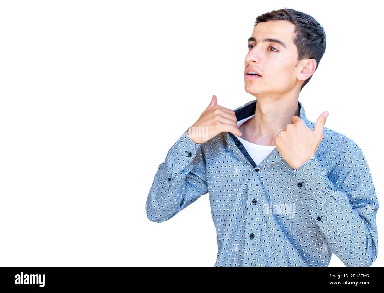 Young arabic guy in hot weather Stock Photo