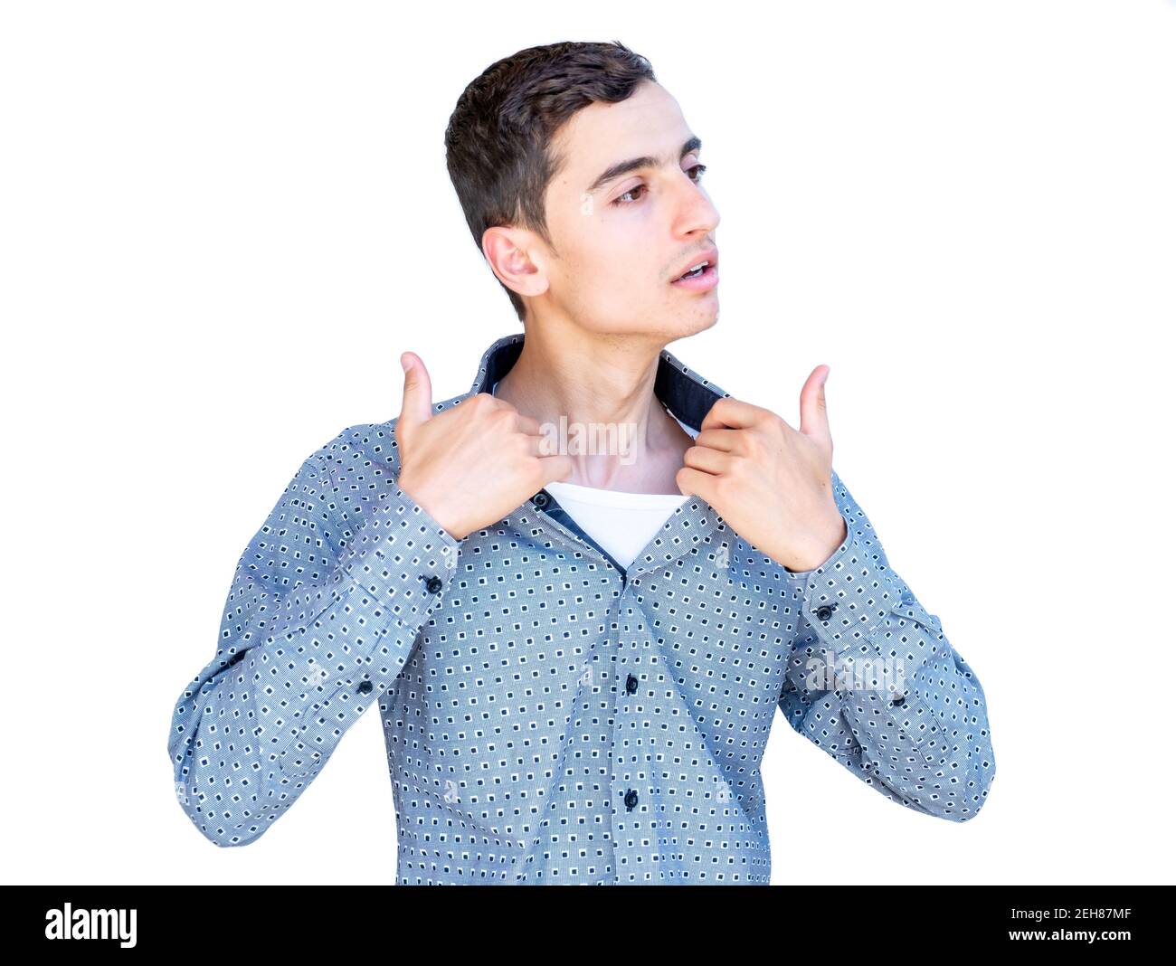 Young arabic guy in hot weather Stock Photo