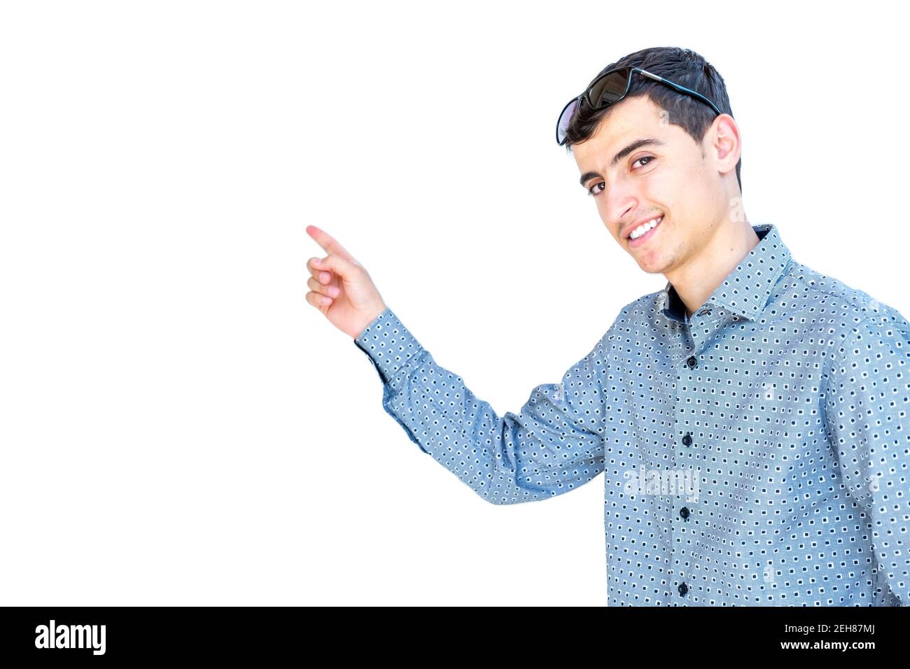 Arabic young guy feeling happy Stock Photo