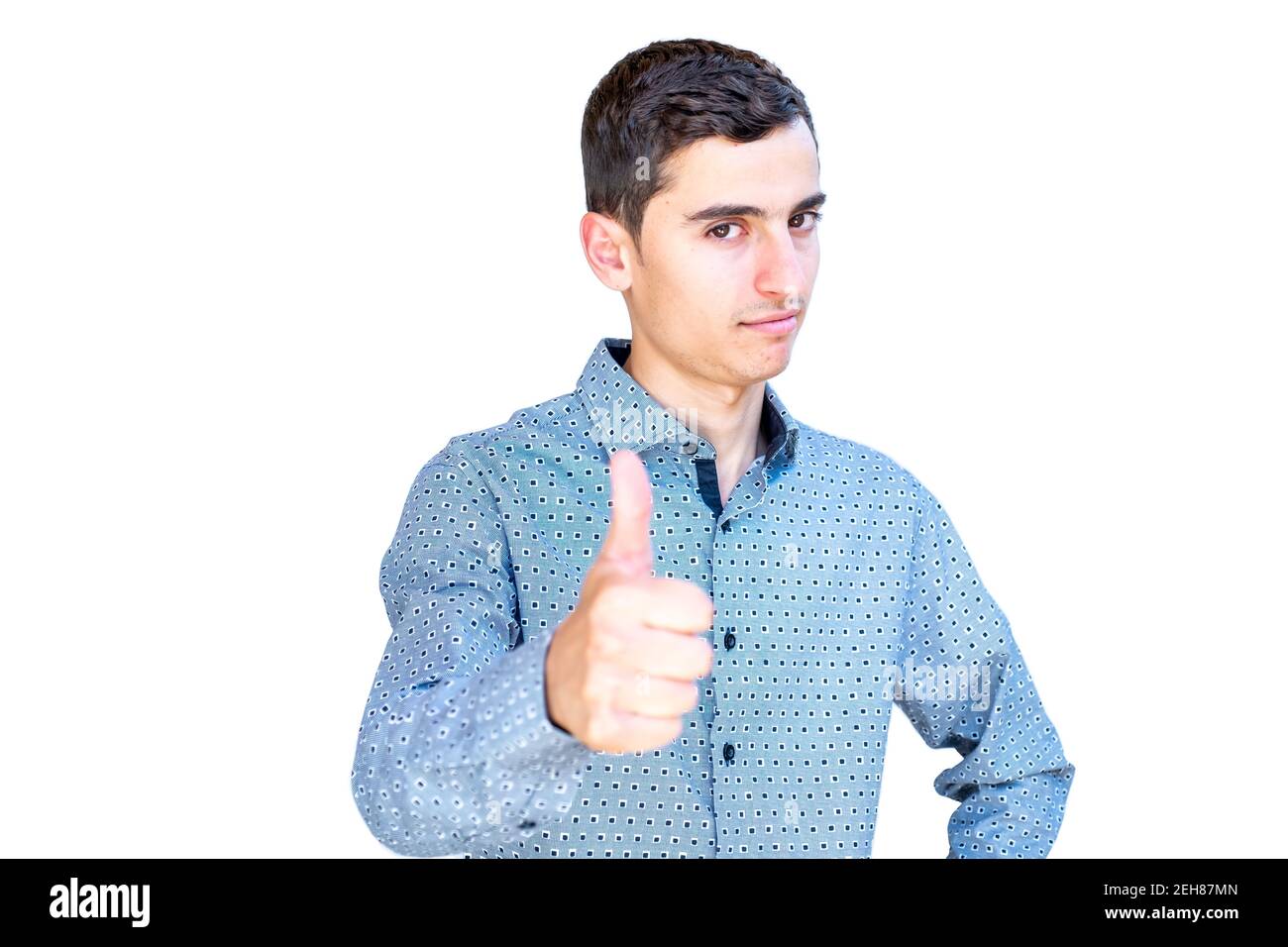 Arabic young guy feeling happy Stock Photo