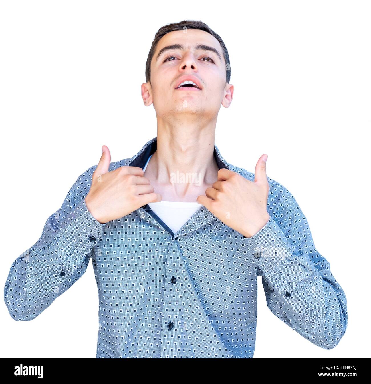 Young arabic guy in hot weather Stock Photo
