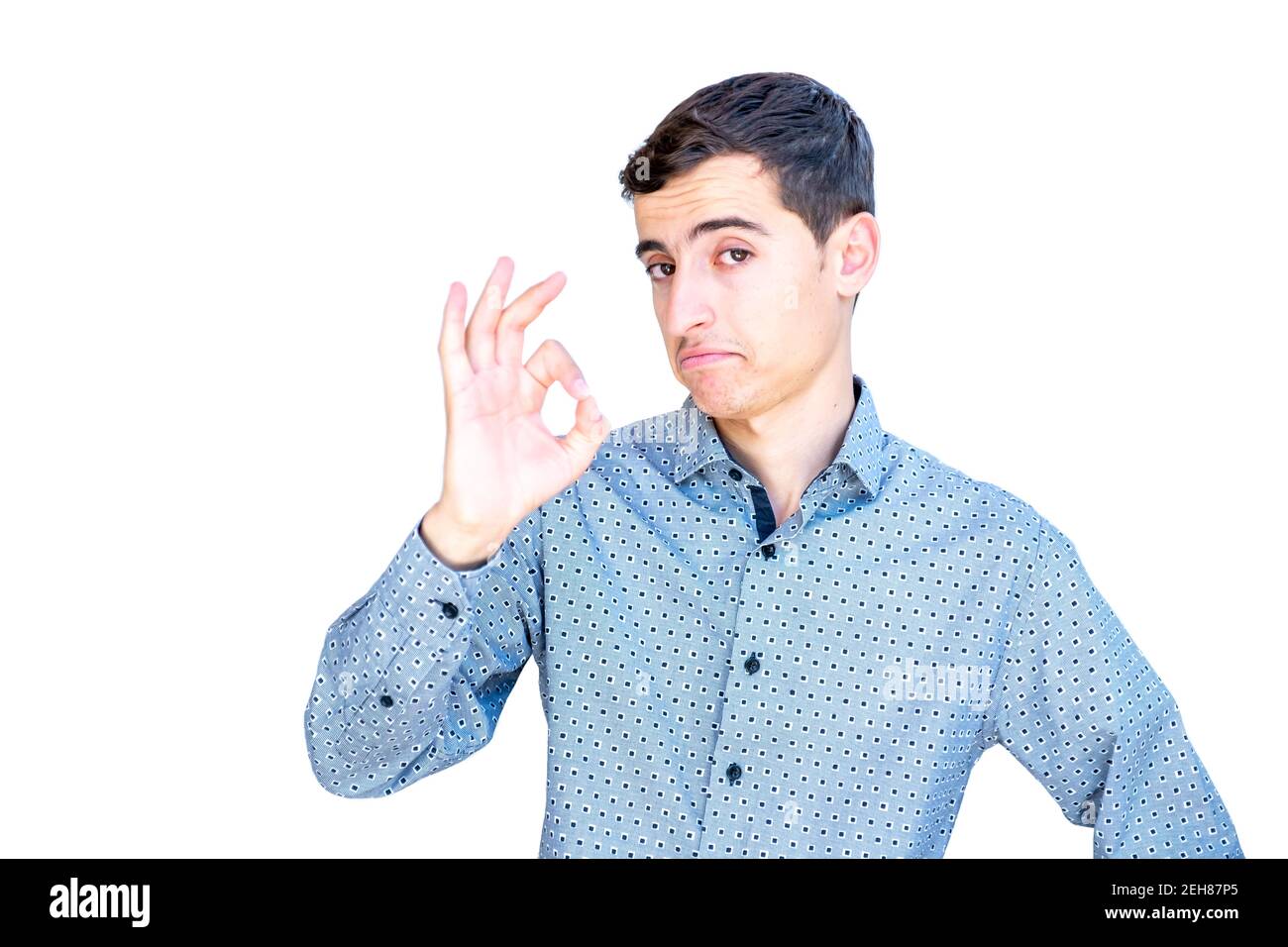 Arabic young guy feeling happy Stock Photo