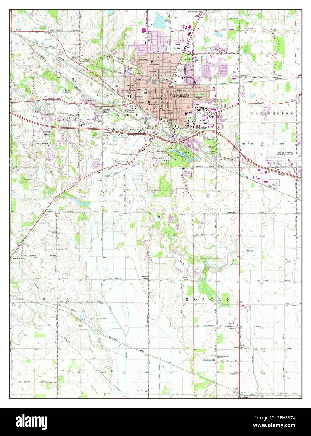 Valene Indianamap Valparaiso, Indiana, map 1962, 1:24000, United States of America by ...