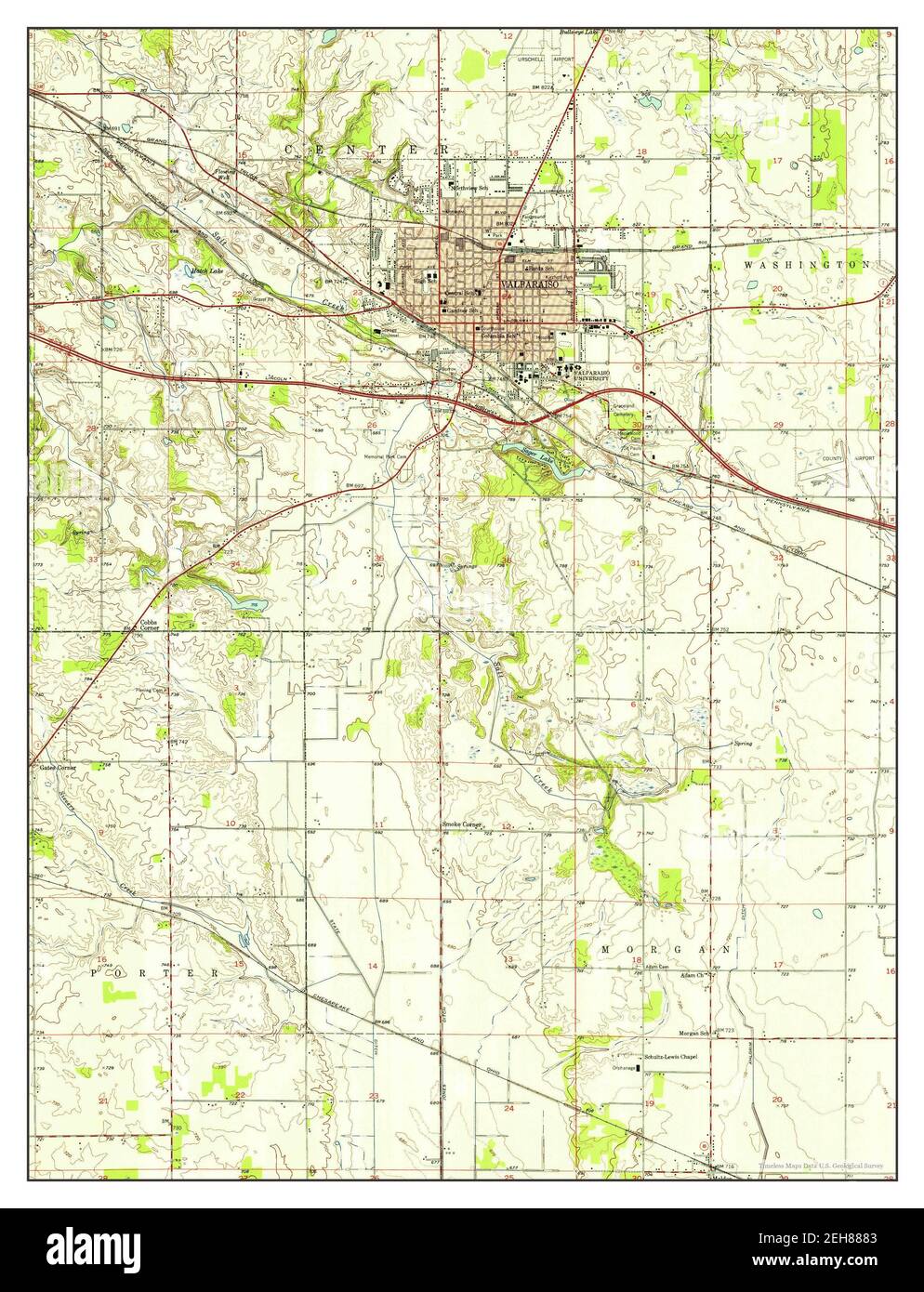 Map Of Valparaiso Indiana Valparaiso Indiana Map Cut Out Stock Images & Pictures - Alamy