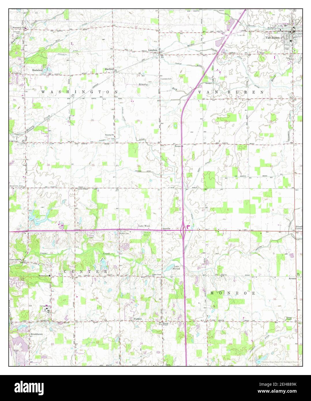 Van Buren, Indiana, map 1962, 124000, United States of America by