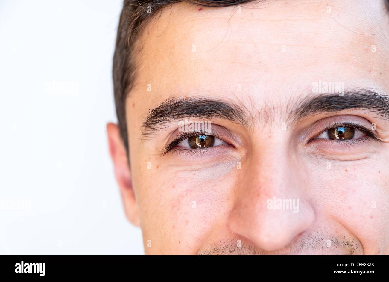 Arabic young guy feeling happy Stock Photo