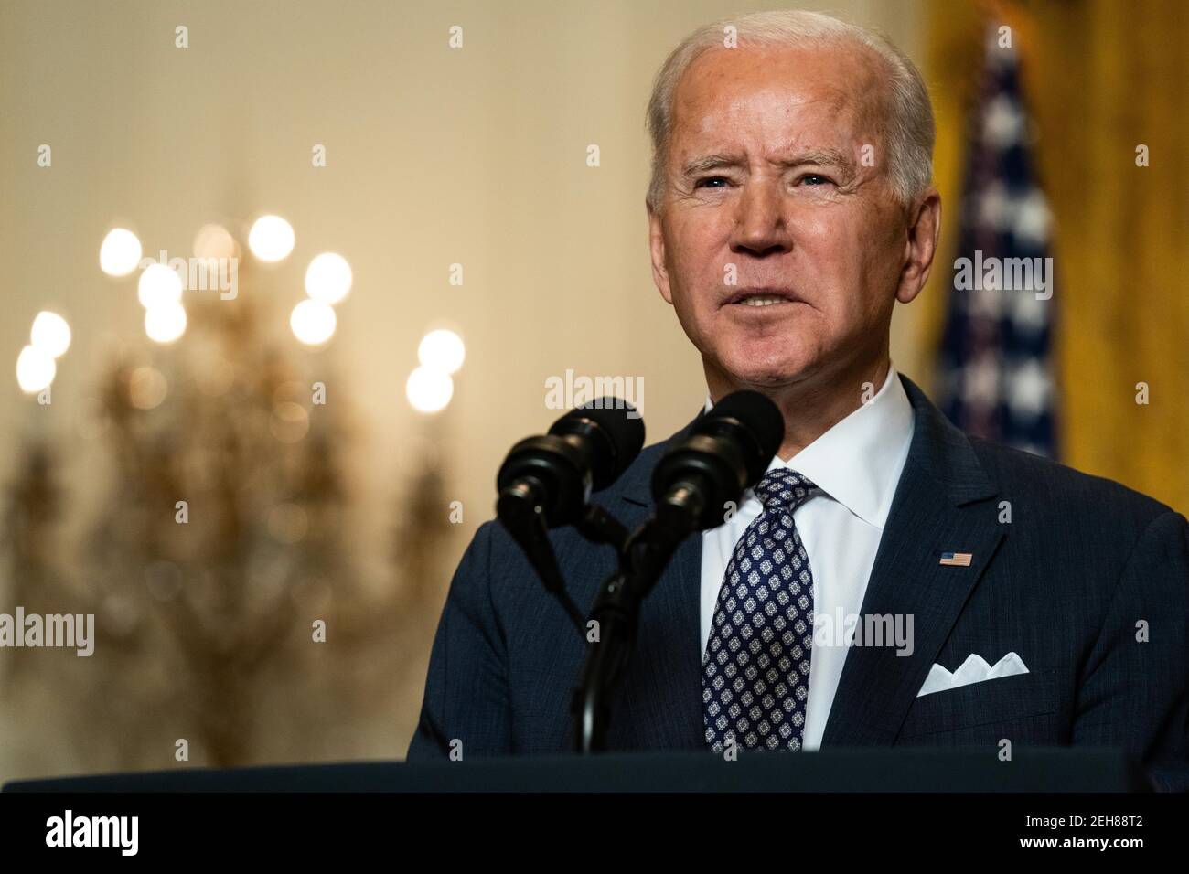 President Joe Biden delivers remarks at a virtual event hosted by the ...