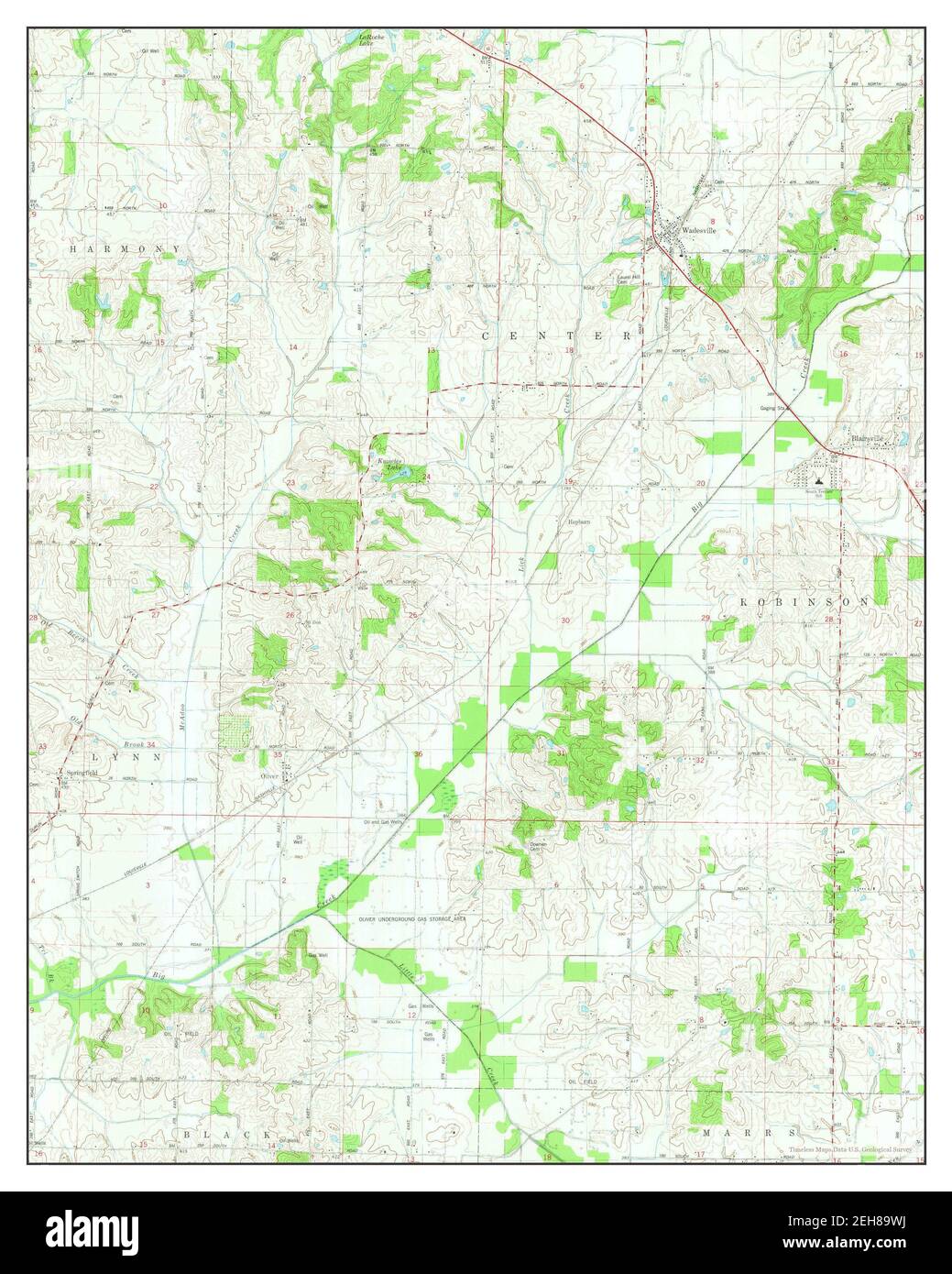 Wadesville, Indiana, map 1981, 124000, United States of America by