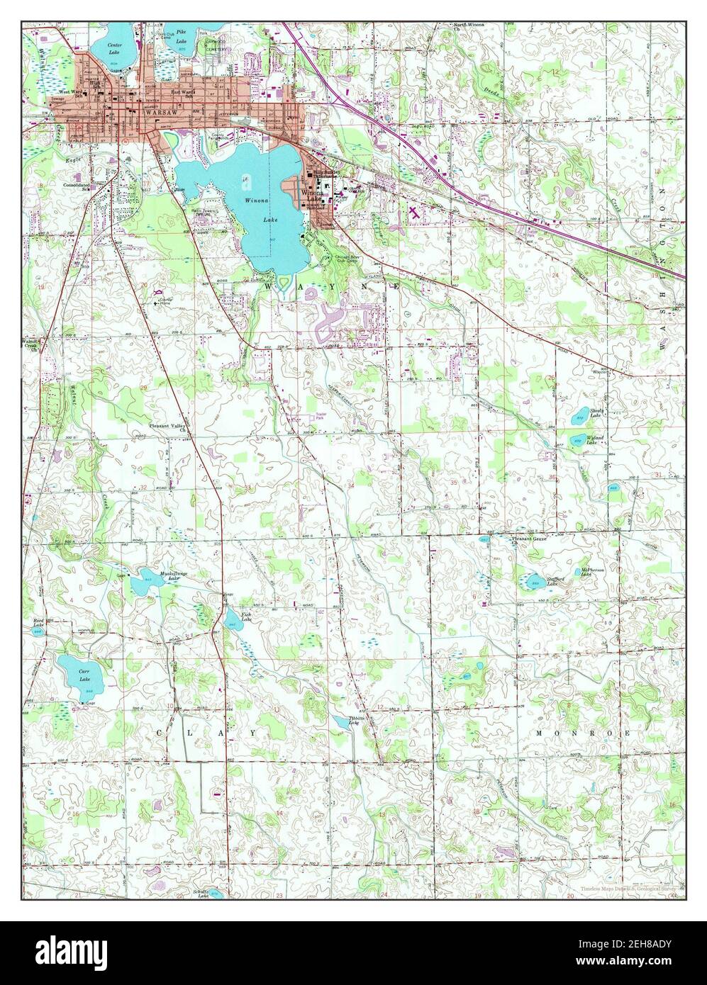 Warsaw indiana map Cut Out Stock Images & Pictures - Alamy