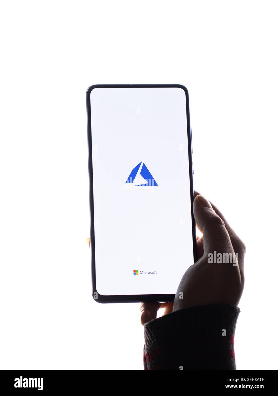 Assam, india - November 15, 2020 : Microsoft Azure logo on phone screen stock image. Stock Photo
