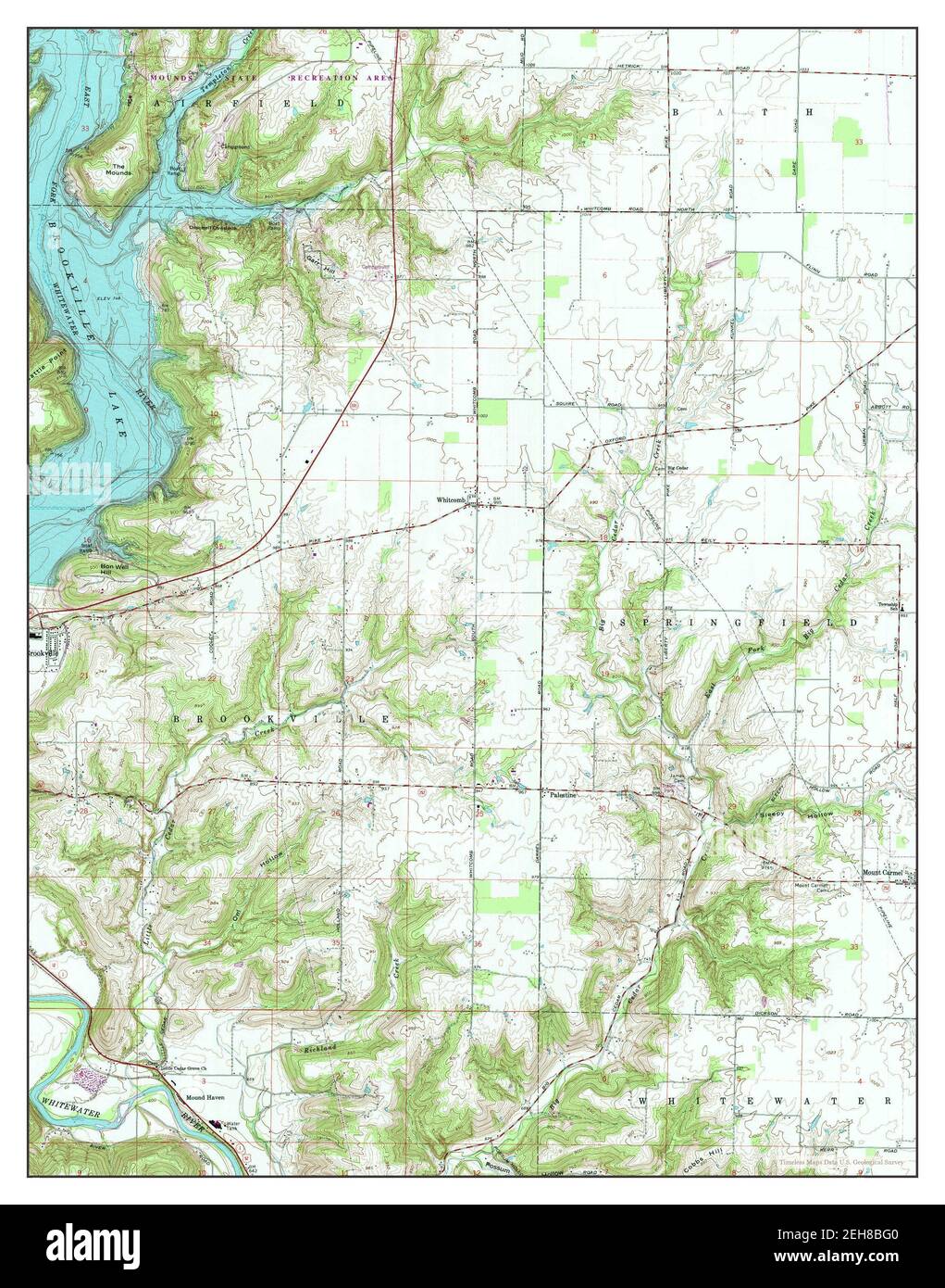 Indiana, map 1974, 124000, United States of America by
