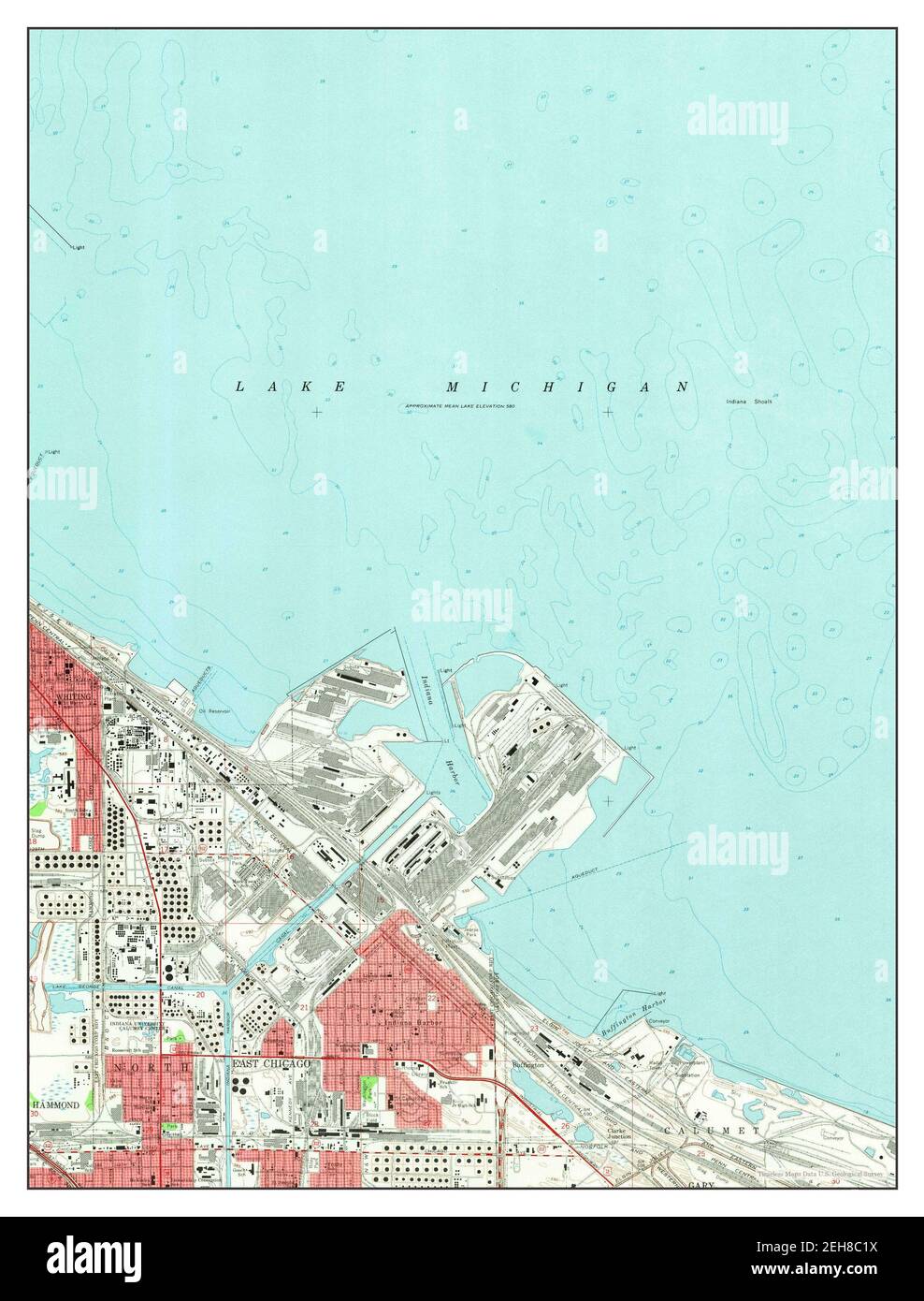 Whiting, Indiana, map 1968, 124000, United States of America by