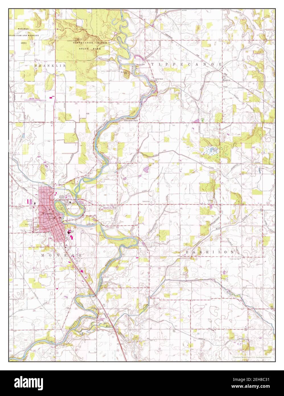 Winamac, Indiana, map 1962, 124000, United States of America by