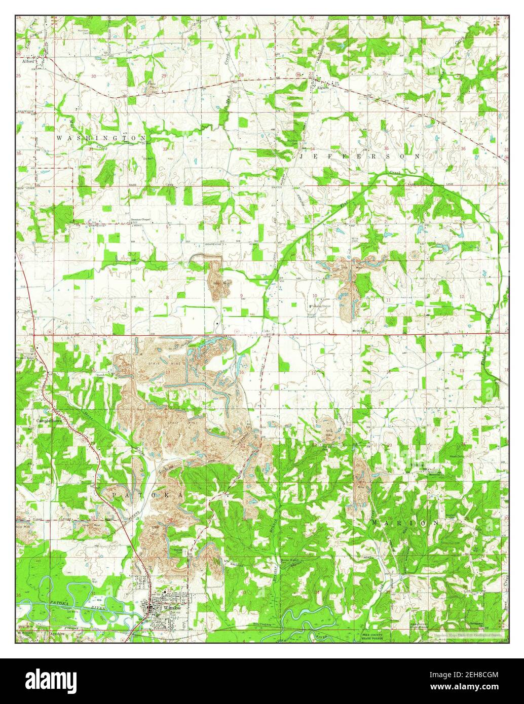 Winslow, Indiana, map 1961, 124000, United States of America by