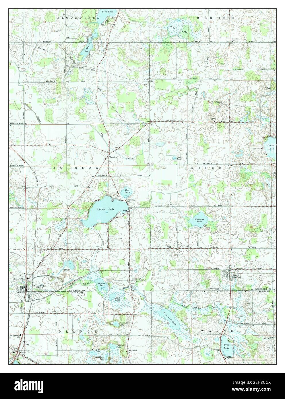 Wolcottville, Indiana, map 1959, 124000, United States of America by