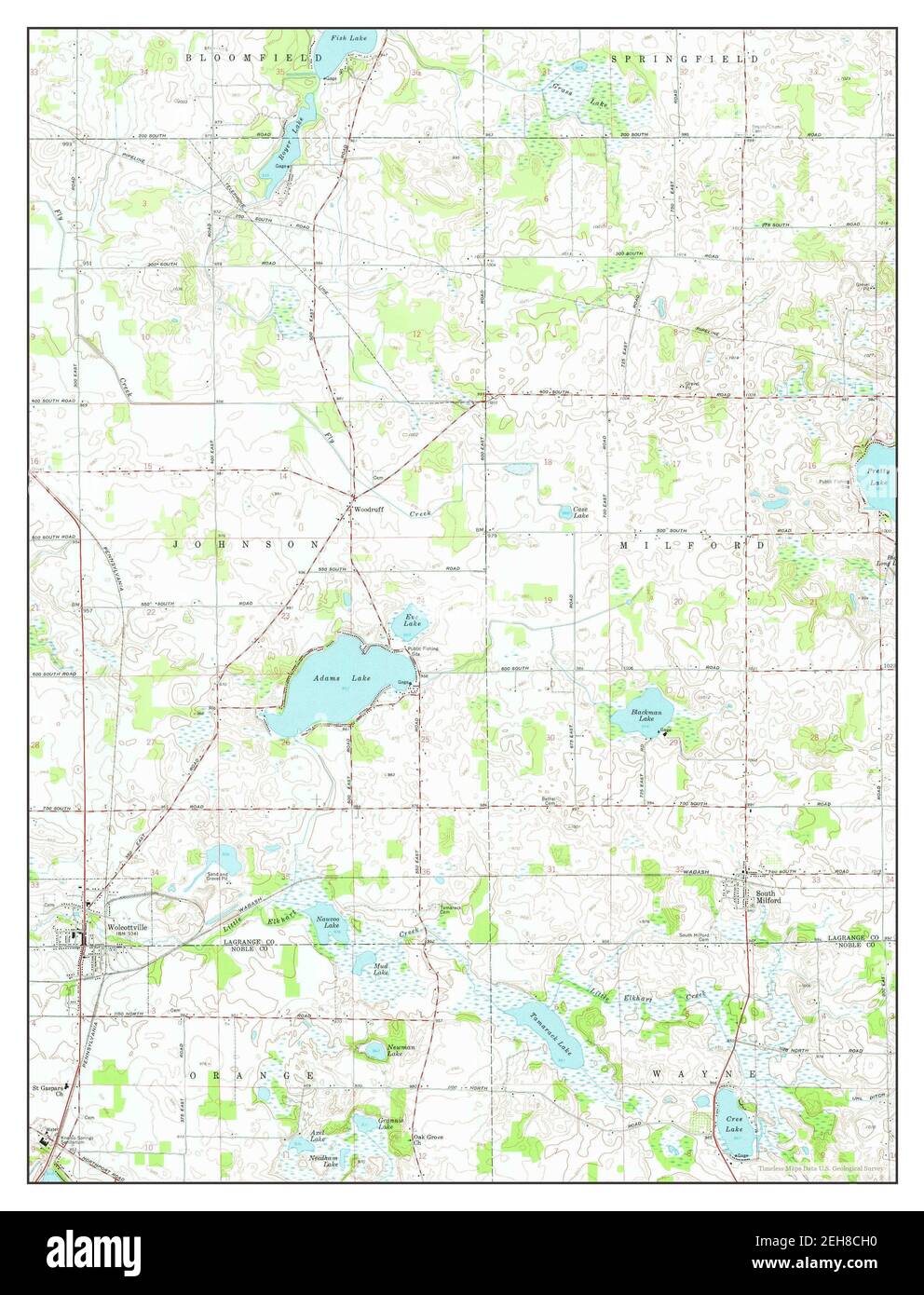 Wolcottville, Indiana, map 1959, 124000, United States of America by