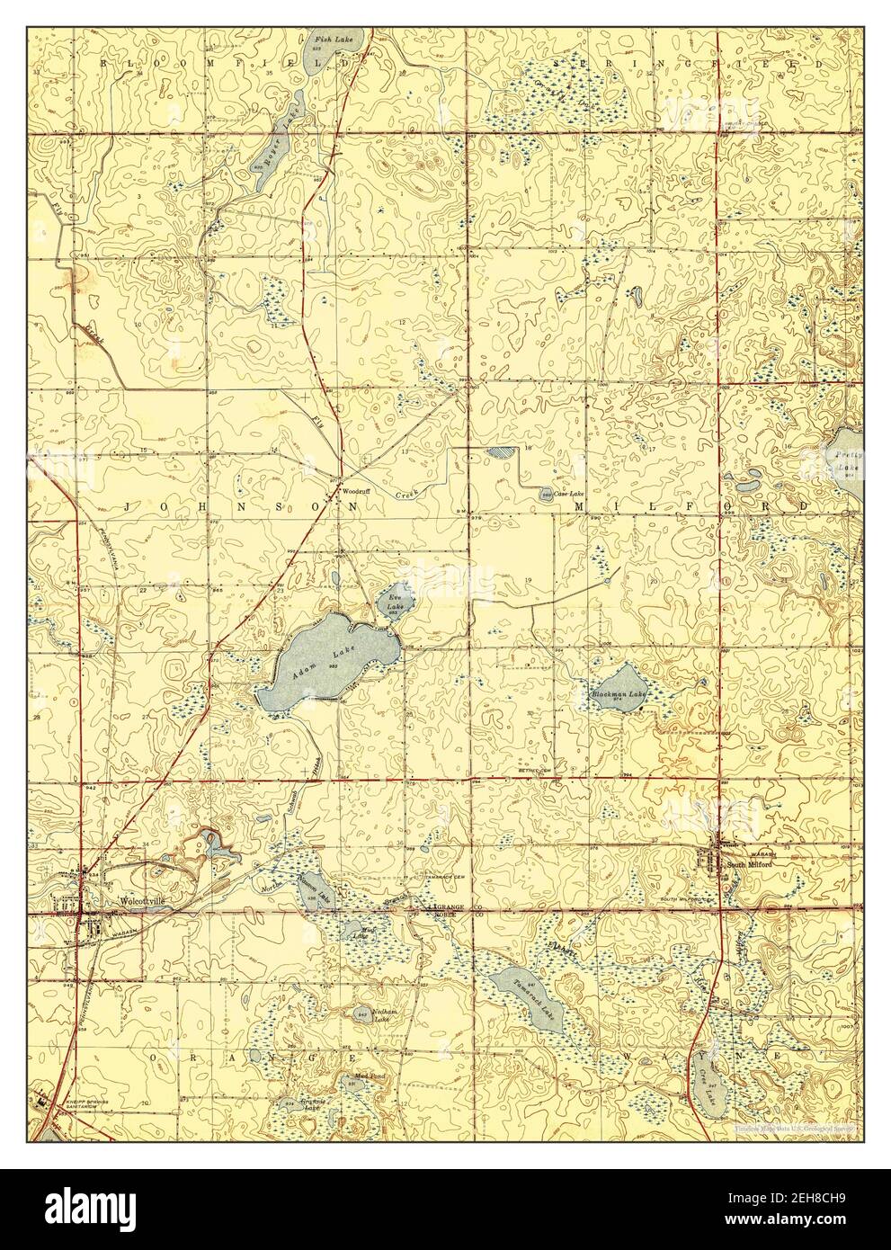 Wolcottville, Indiana, map 1947, 124000, United States of America by