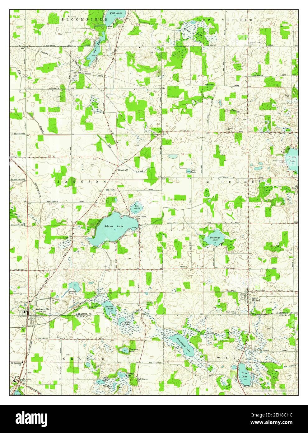 Wolcottville, Indiana, map 1959, 124000, United States of America by