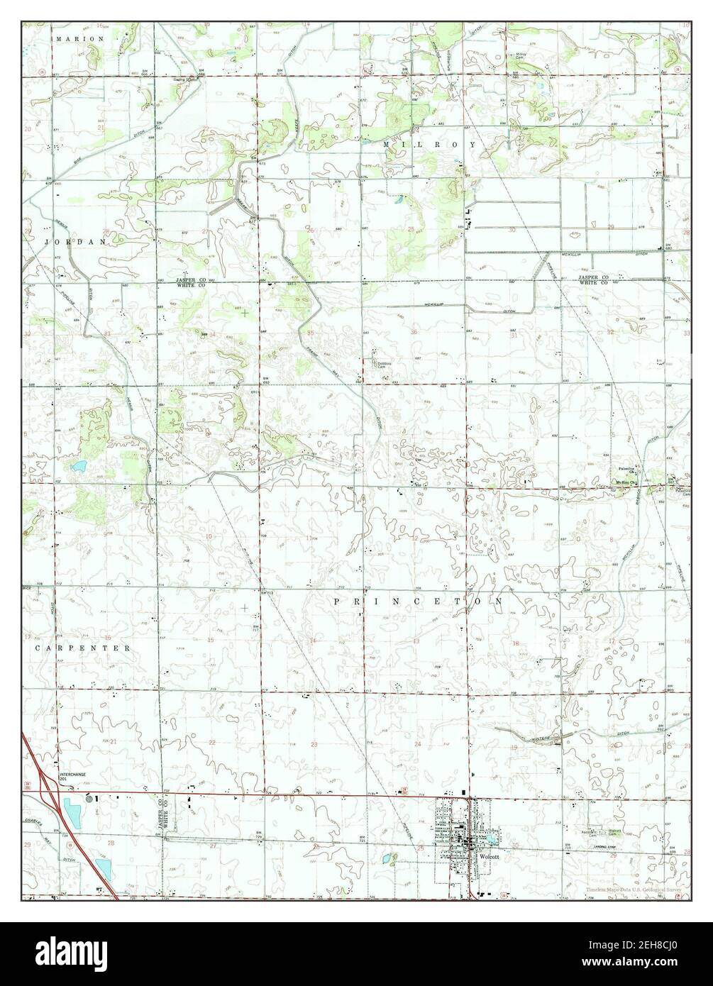 Wolcott, Indiana, map 1962, 124000, United States of America by