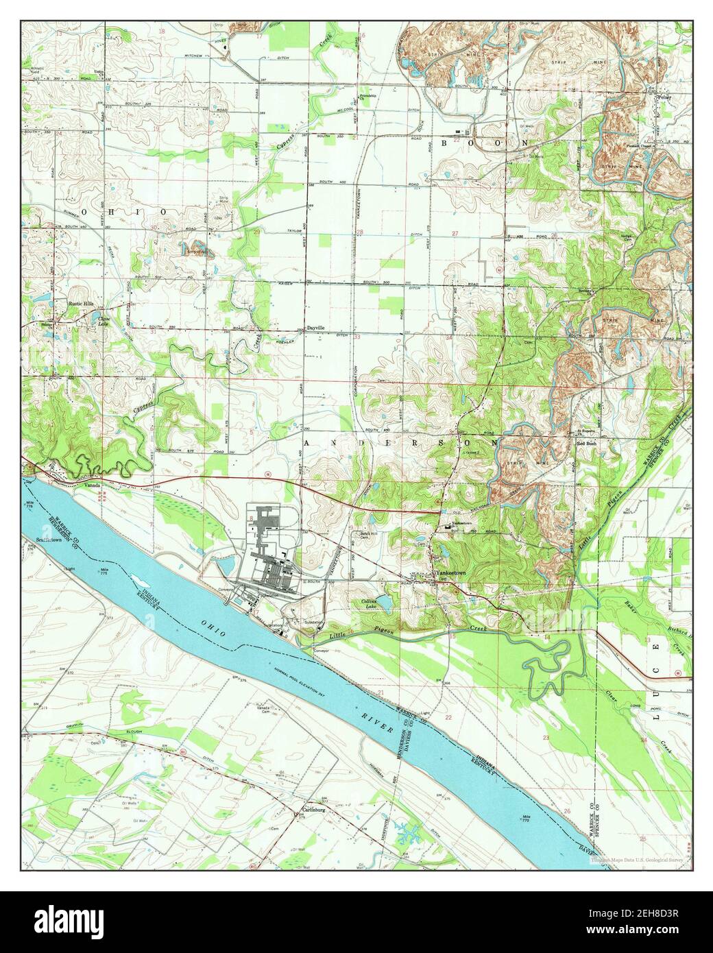 Yankeetown, Indiana, map 1964, 124000, United States of America by