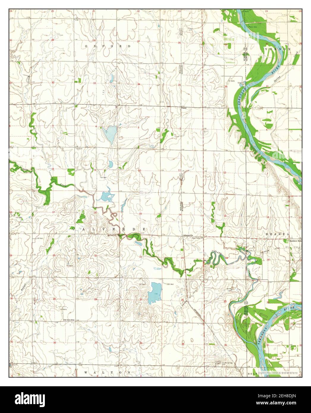 Adamsville, Kansas, map 1965, 1:24000, United States of America by Timeless Maps, data U.S. Geological Survey Stock Photo