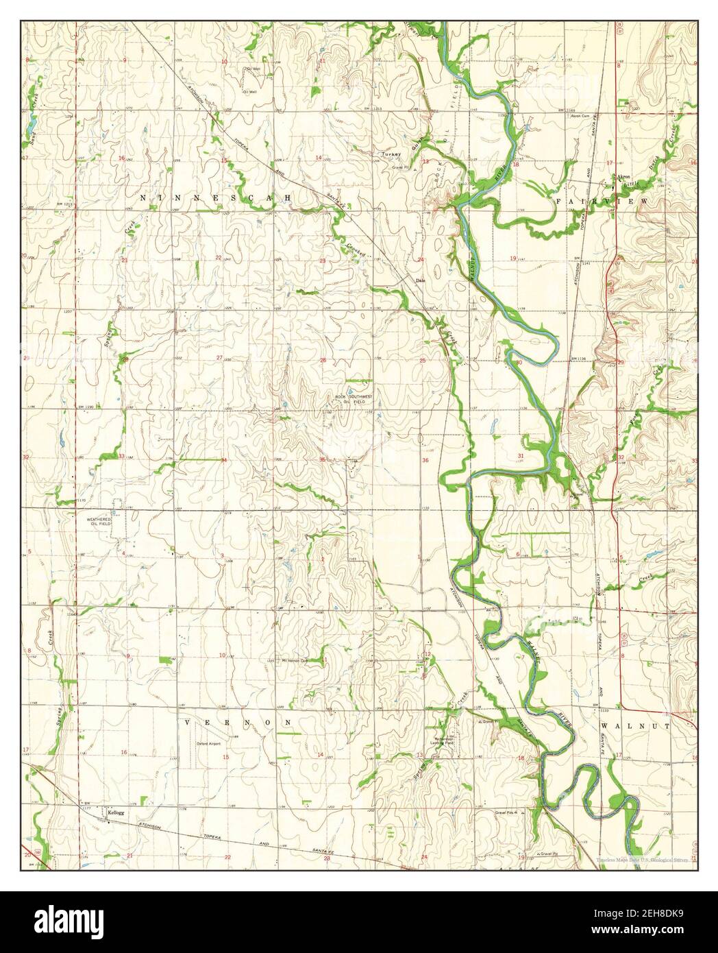 Akron, Kansas, map 1965, 1:24000, United States of America by Timeless Maps, data U.S. Geological Survey Stock Photo
