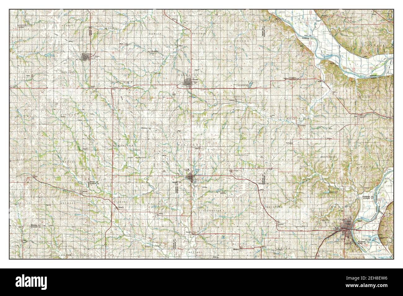 Atchison, Kansas, map 1990, 1100000, United States of America by