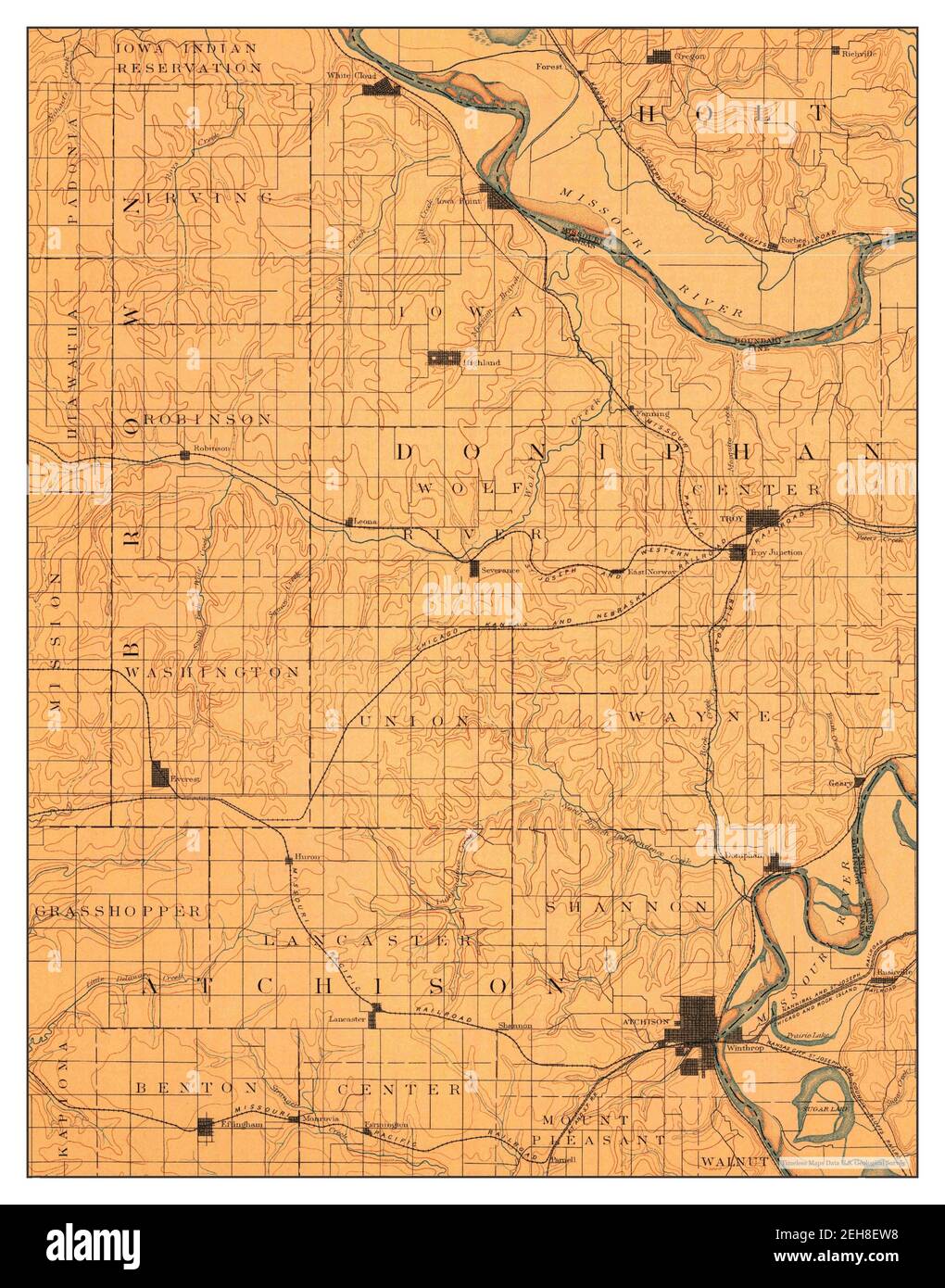 Atchison, Kansas, map 1893, 1125000, United States of America by