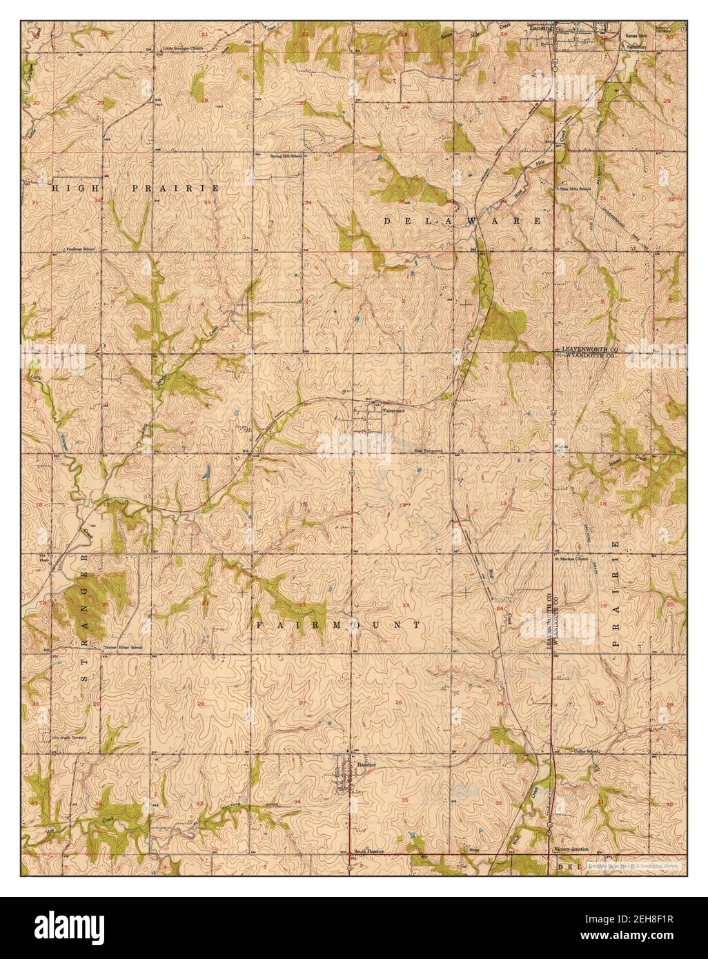 Basehor, Kansas, map 1950, 124000, United States of America by