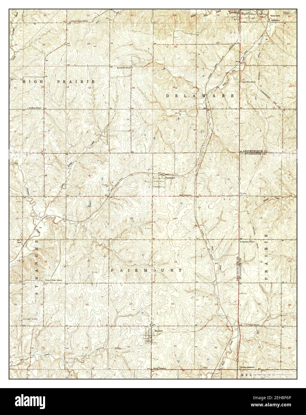 Basehor, Kansas, map 1950, 124000, United States of America by