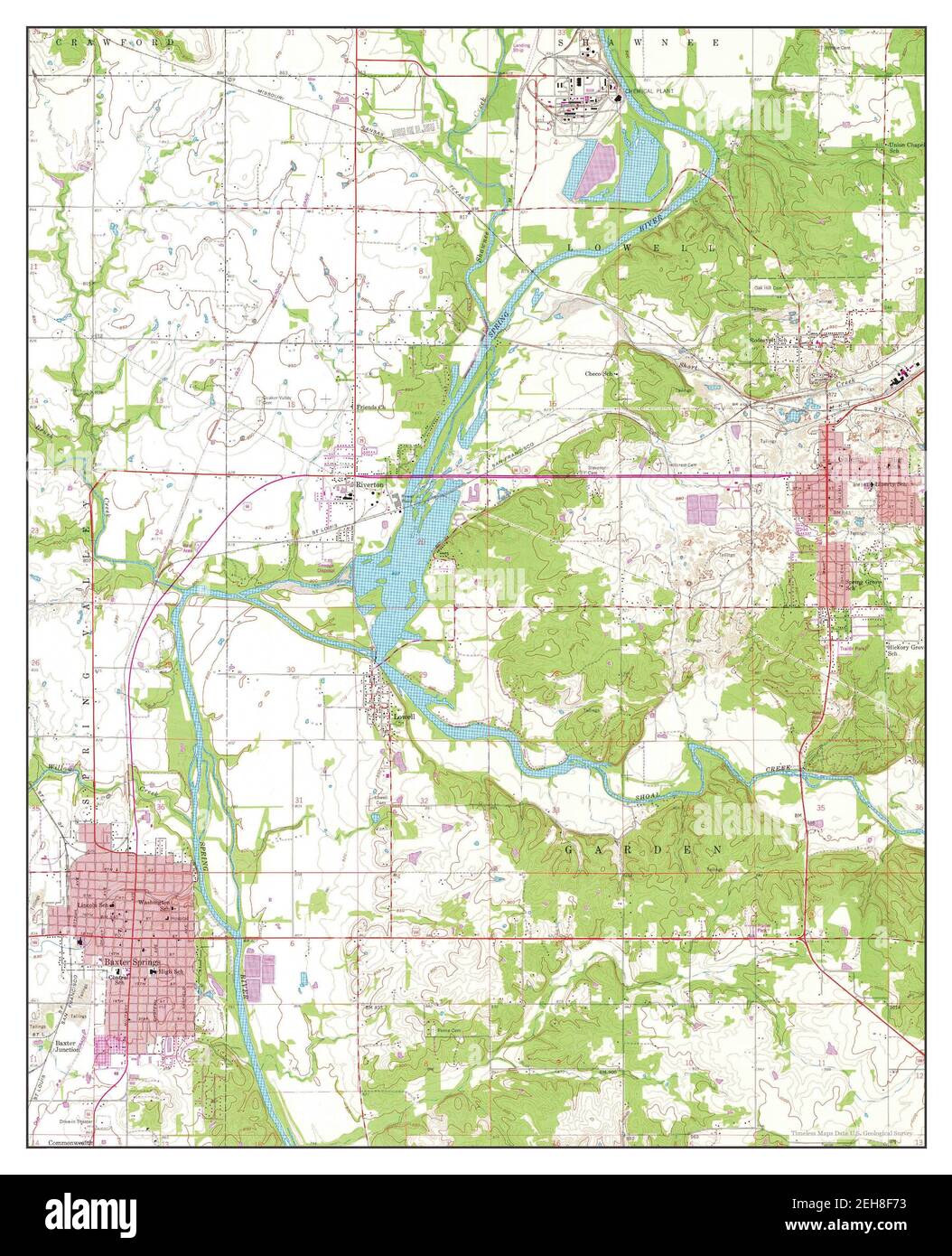 Baxter Springs, Kansas, map 1959, 124000, United States of America by