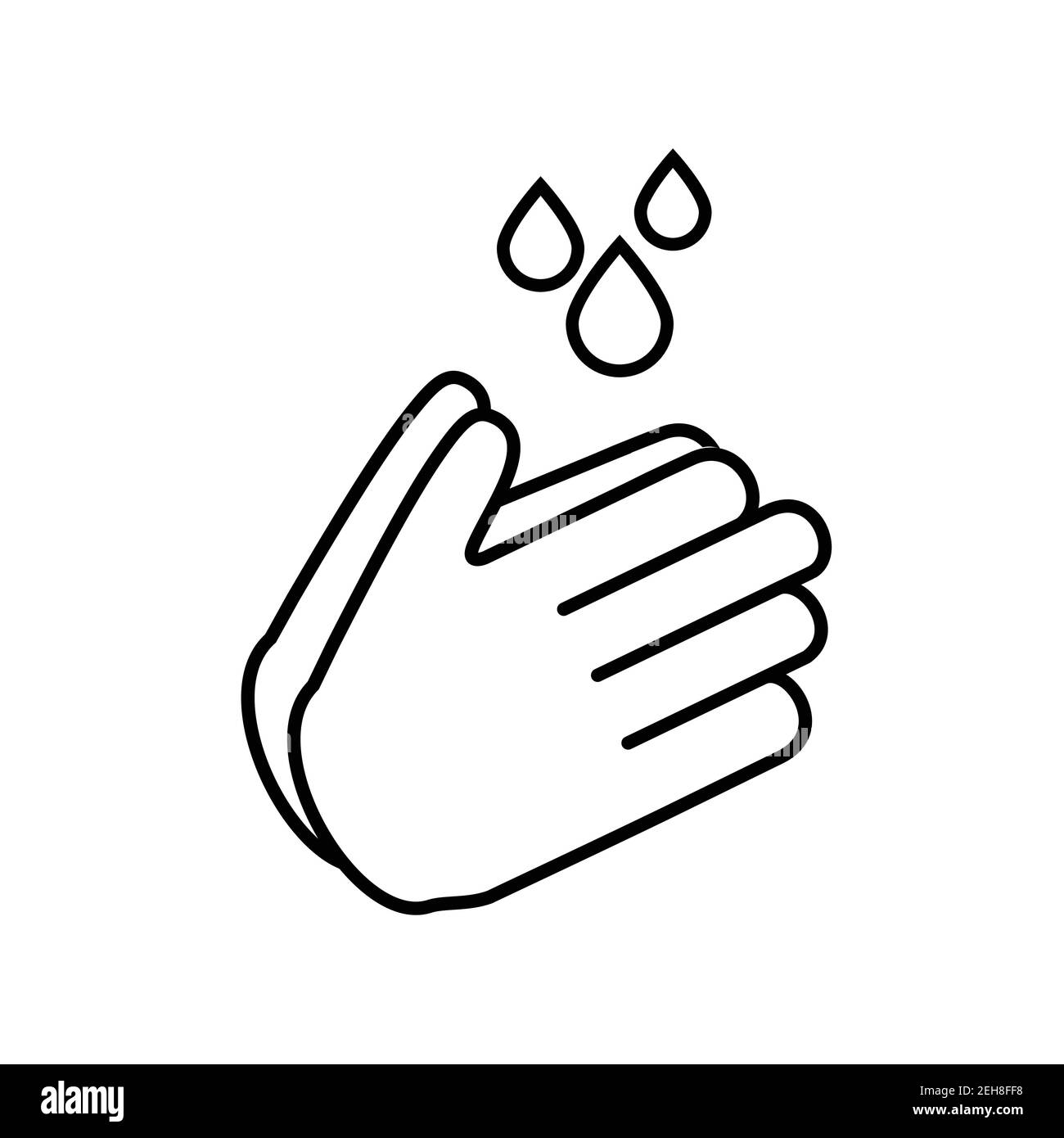 Hand wash line icon, Vector sign on white background Stock Vector